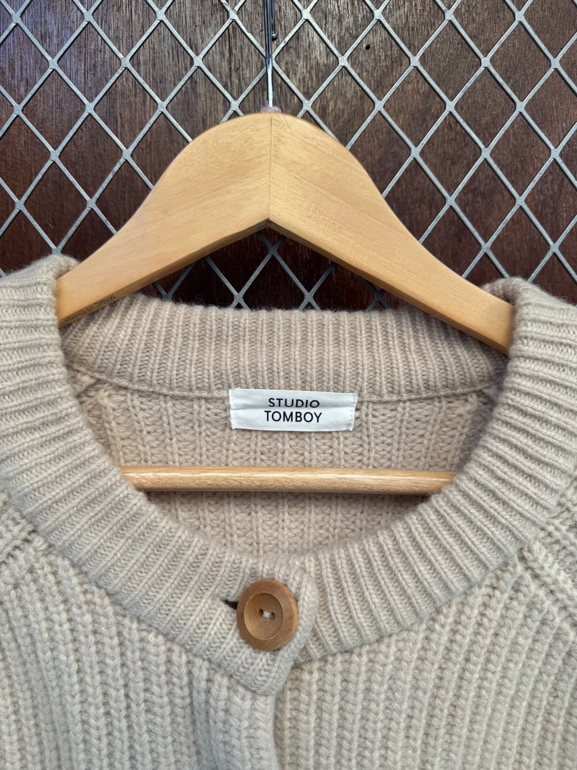 스튜디오톰보이 와플 버튼 오버핏 울 가디건 니트 F 상품이미지7