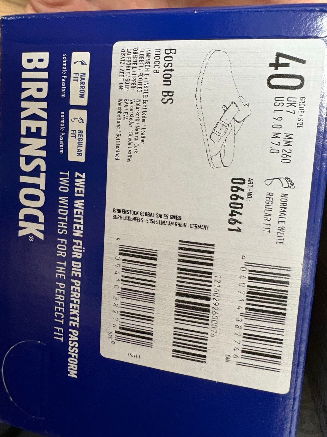 버켄스탁 보스턴 모카 40사이즈 260 상품이미지2