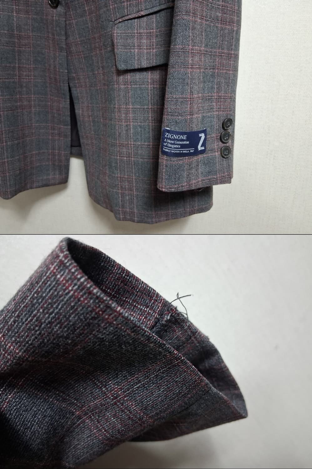 JOINUS PREMIUM 100% 순모체크쟈켓 피트77 여유있게는 66 상품이미지6