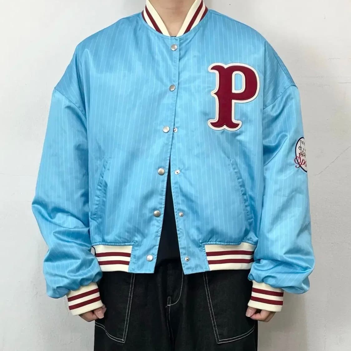 피엔지저널 png  journal 바시티 자켓 스카이 블루 / os 상품이미지1