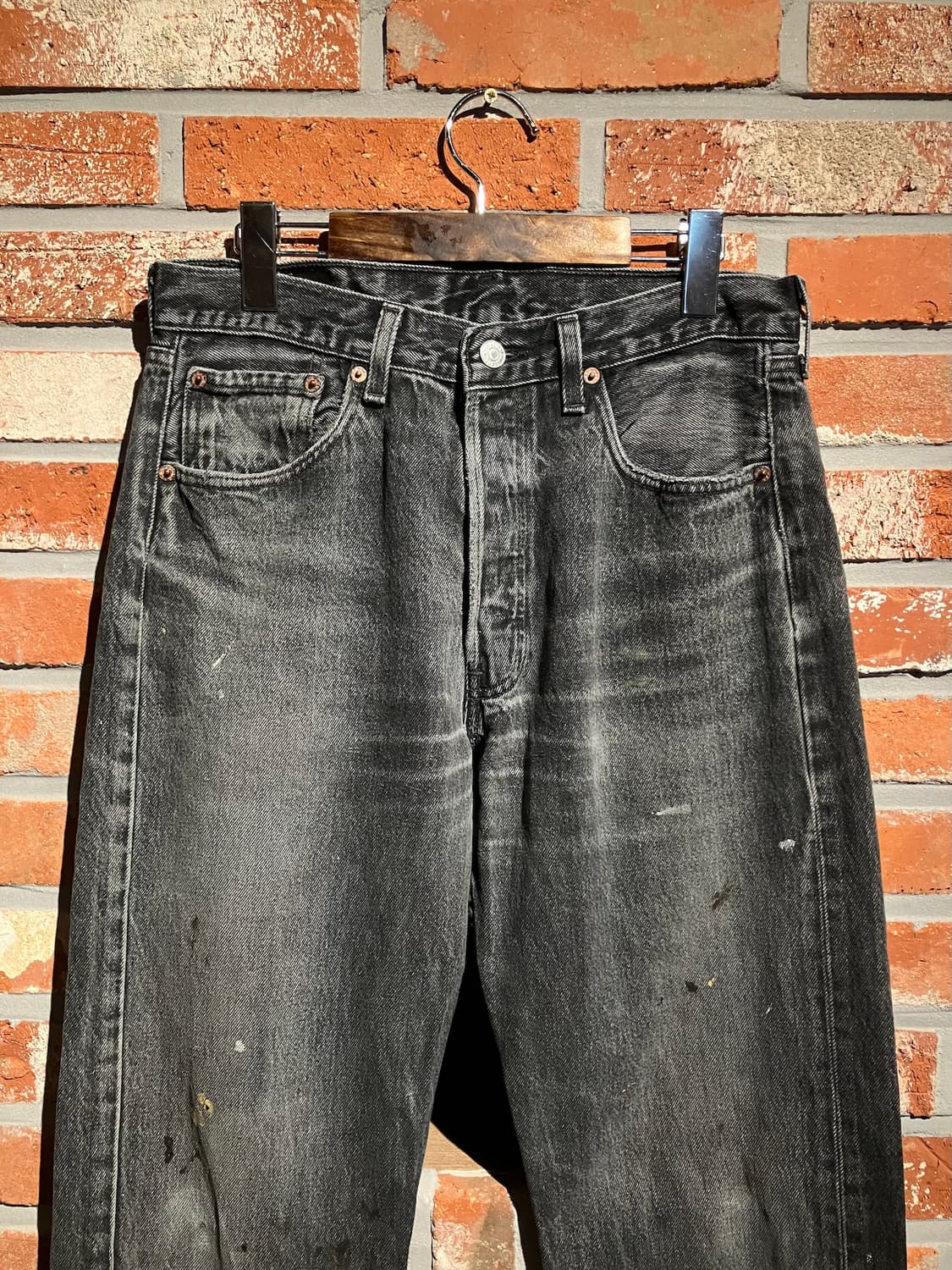 90s USA 빈티지 리바이스 501 블랙 데님 팬츠 상품이미지3