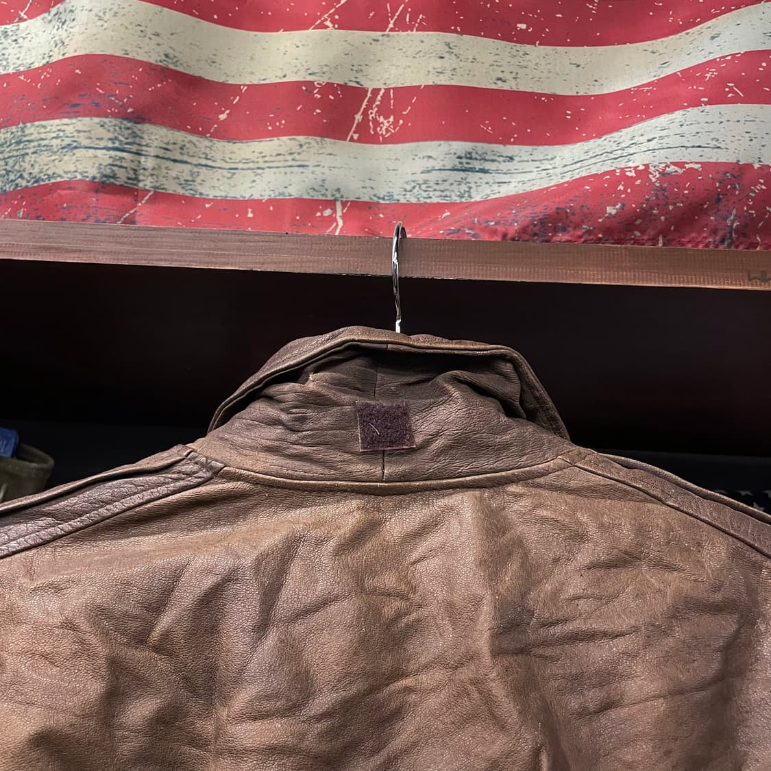 90s 아틀레틱 빈티지 A-2 플라이트 리얼 레더 자켓 상품이미지6