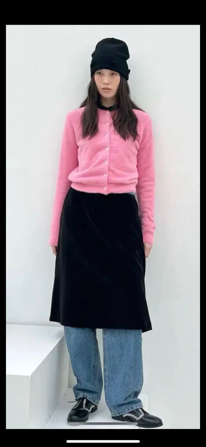 포니테일 ponytail 벨벳스커트 블랙 상품이미지1