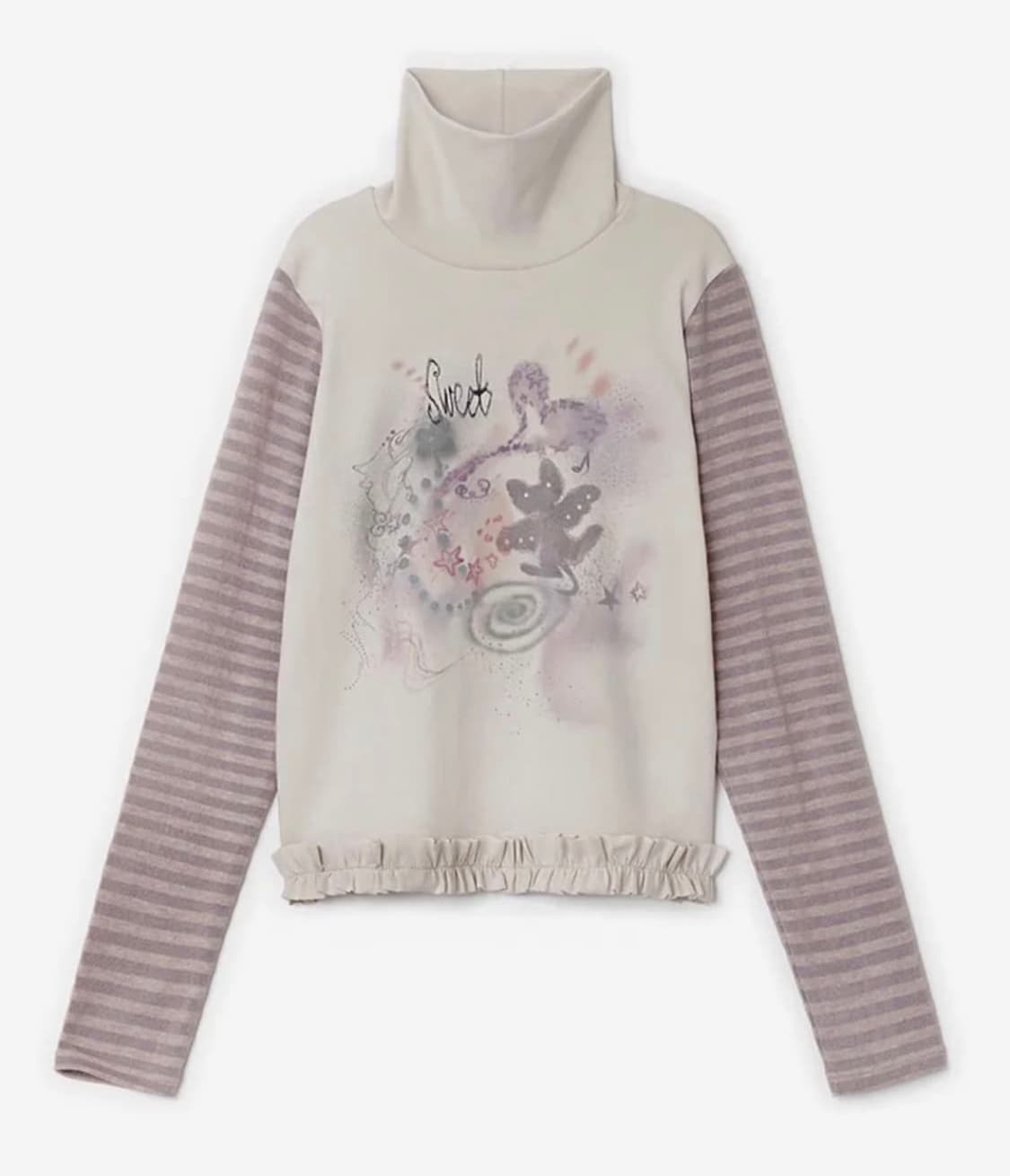 허그 유어 스킨 드로잉 프릴 폴라탑 상품이미지1