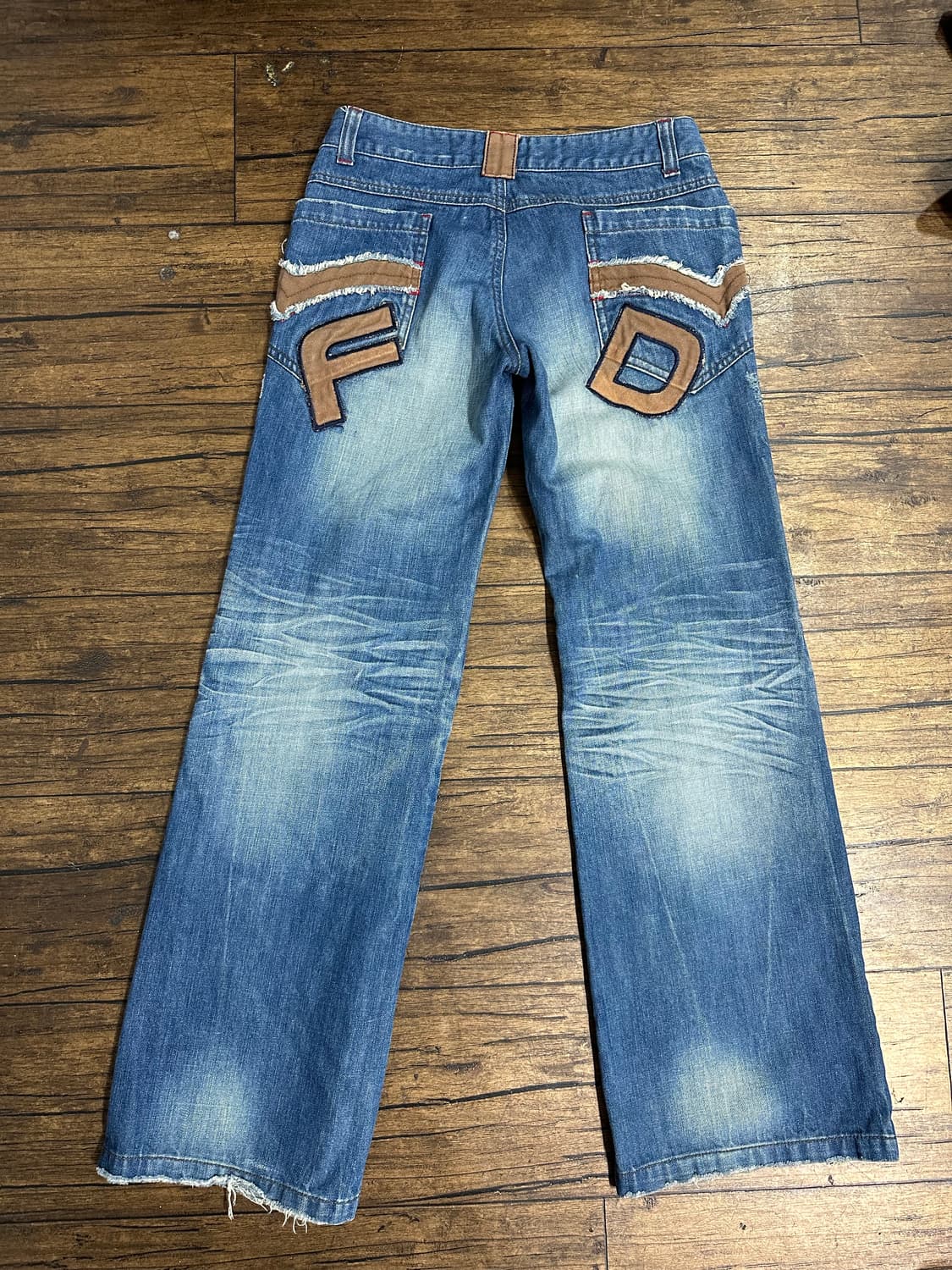 FATDOG JEANS Y2K 배색 워싱 데님 팬츠 실측27 상품이미지2