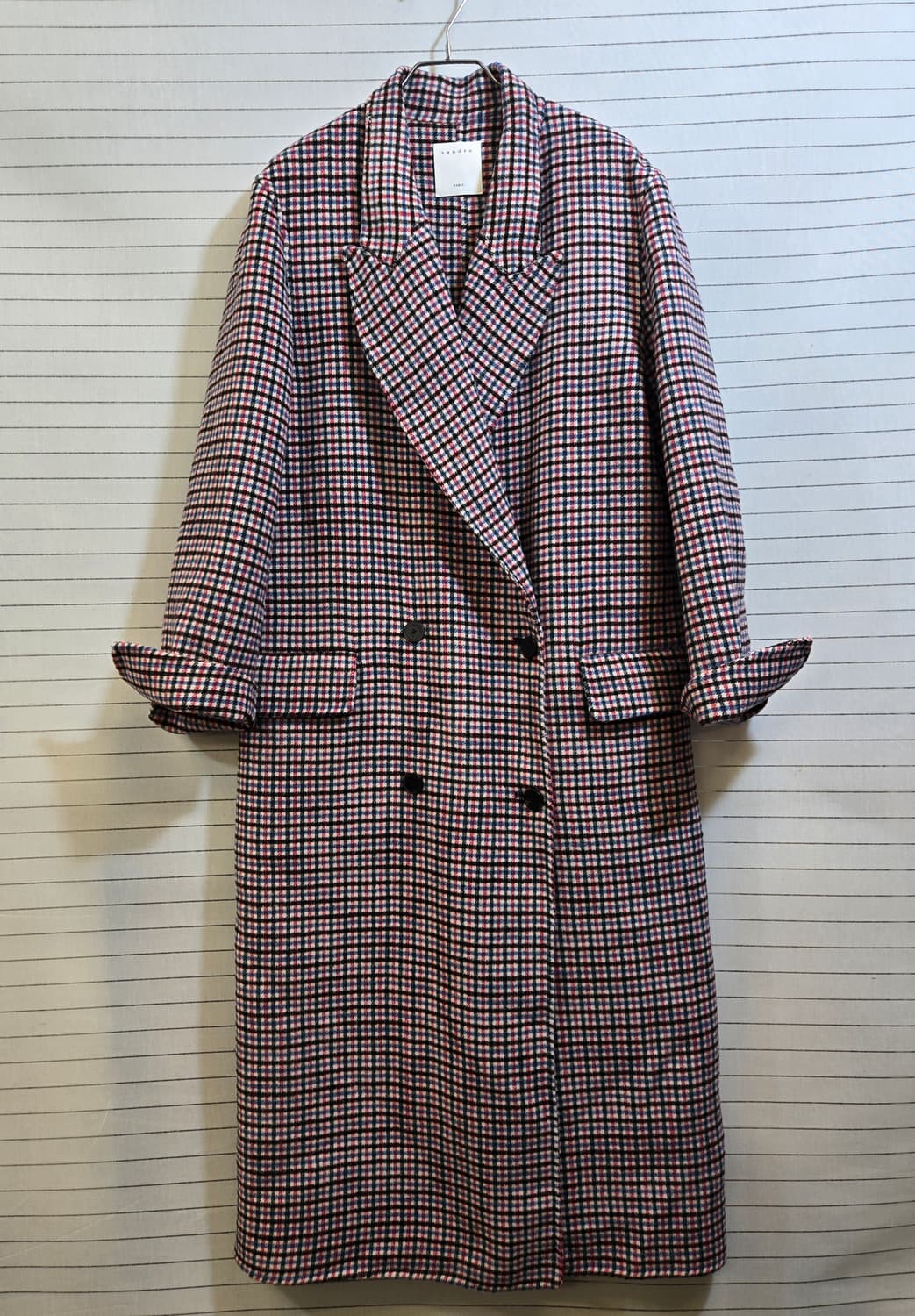 산드로 체크 롱 코트 상품이미지1