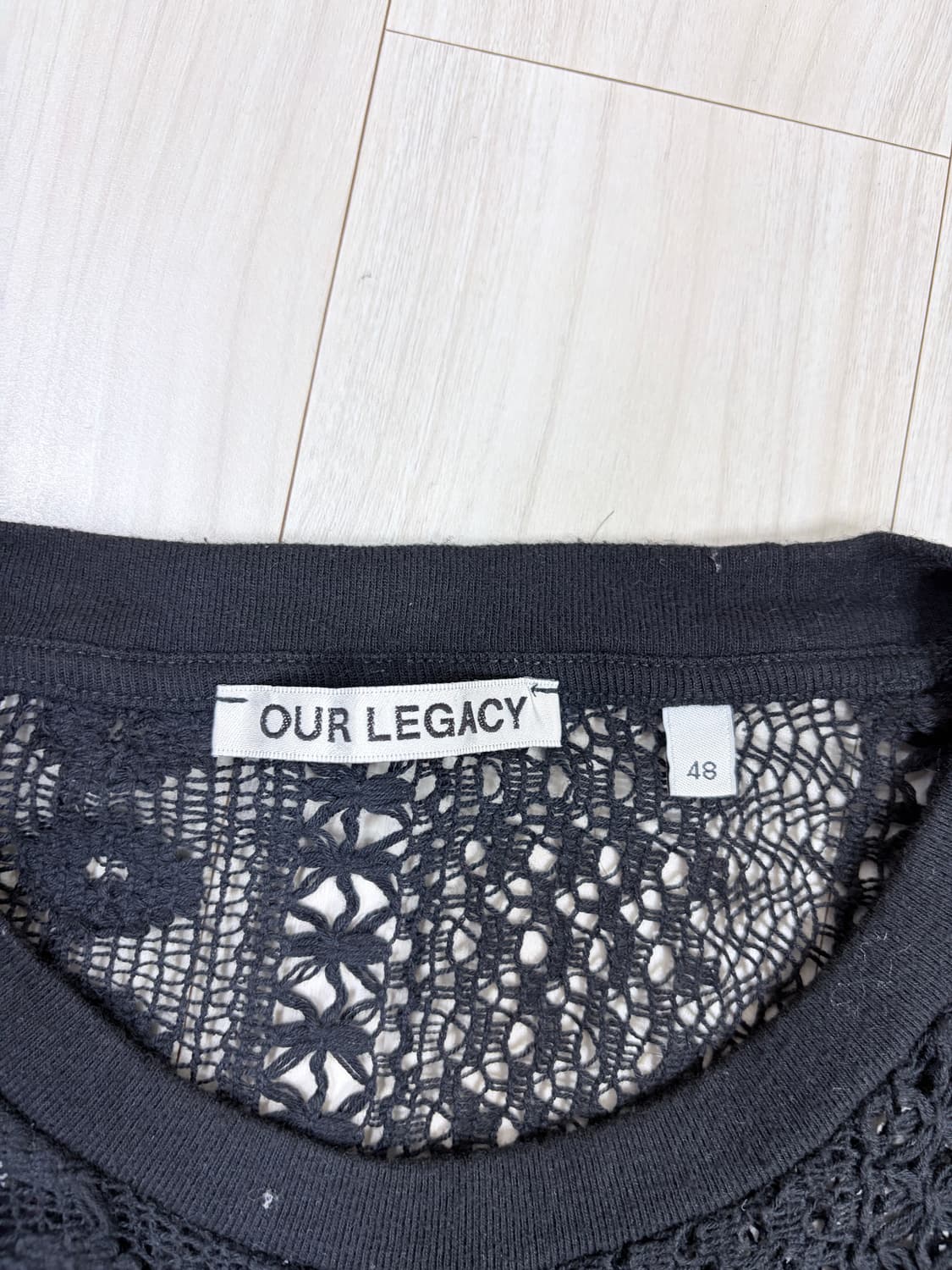 아워레가시 박스 슬리브리스 코튼 크로셰 베스트, 블랙 조끼 상품이미지4