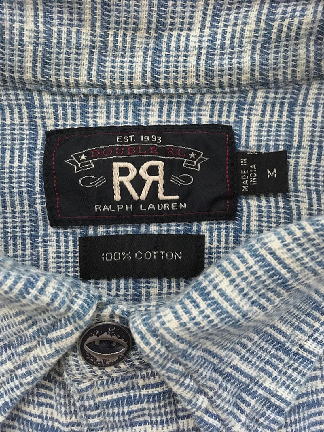 India made indigo-blue check shirts 상품이미지2