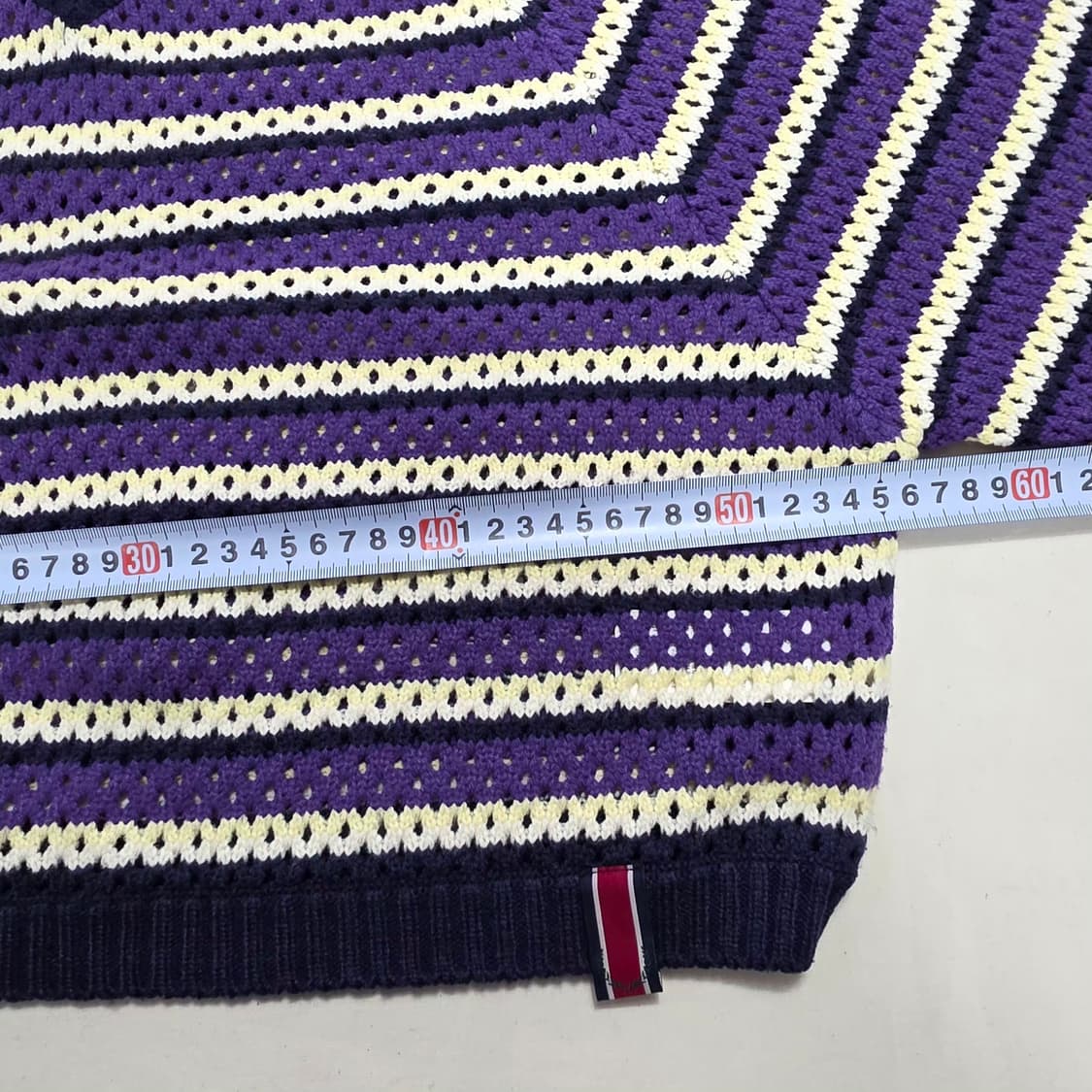 0191[RAYCEY] 퍼플 스트라이프 브이넥 니트 S 상품이미지3