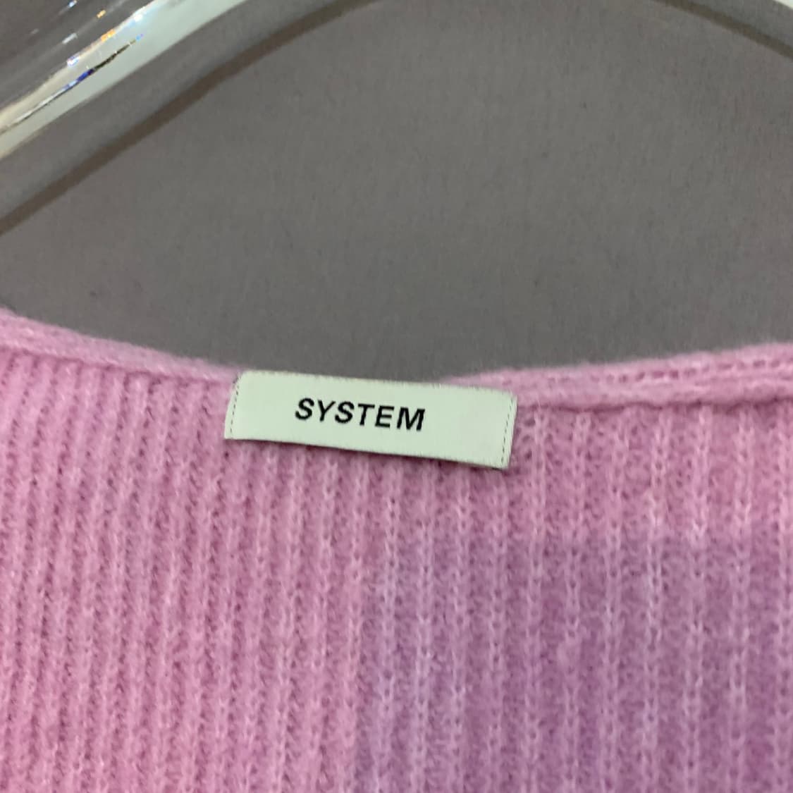 90 F 시스템 22FW 세일러 카라 핑크 니트 가디건 상품이미지5