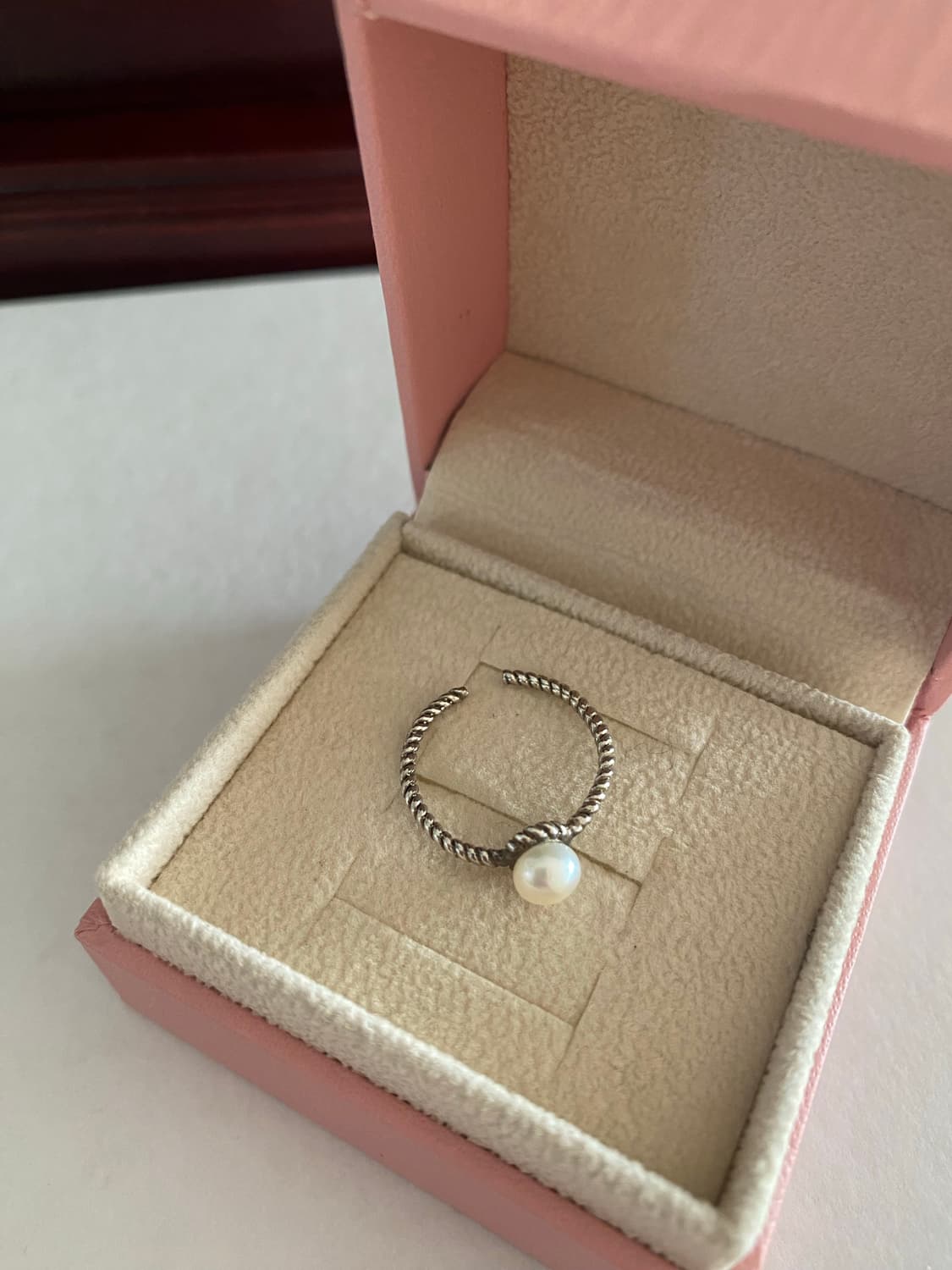 925실버 진주 트위스트 반지 상품이미지1