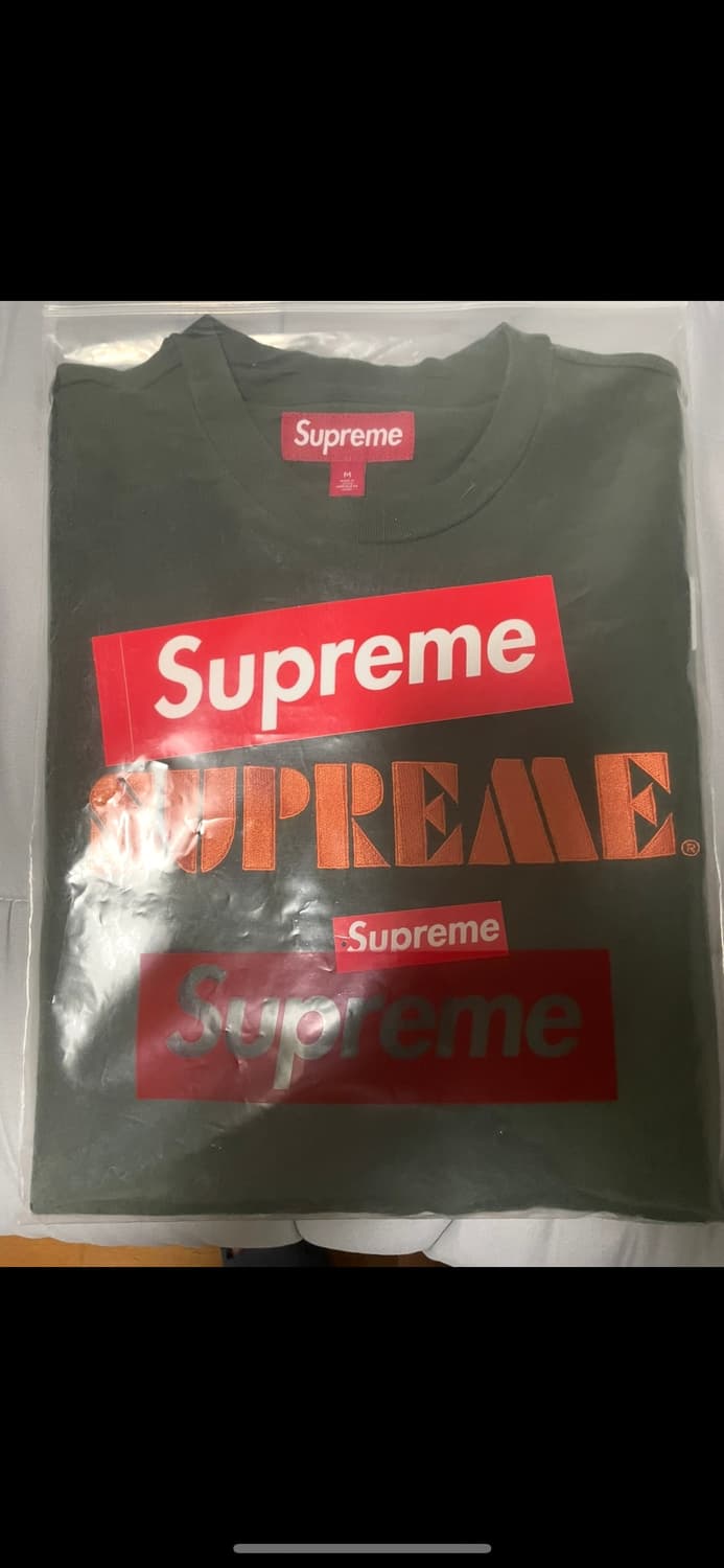 [M] 슈프림 스텐실 자수 숏슬리브 탑 그린 - 24SS 상품이미지4