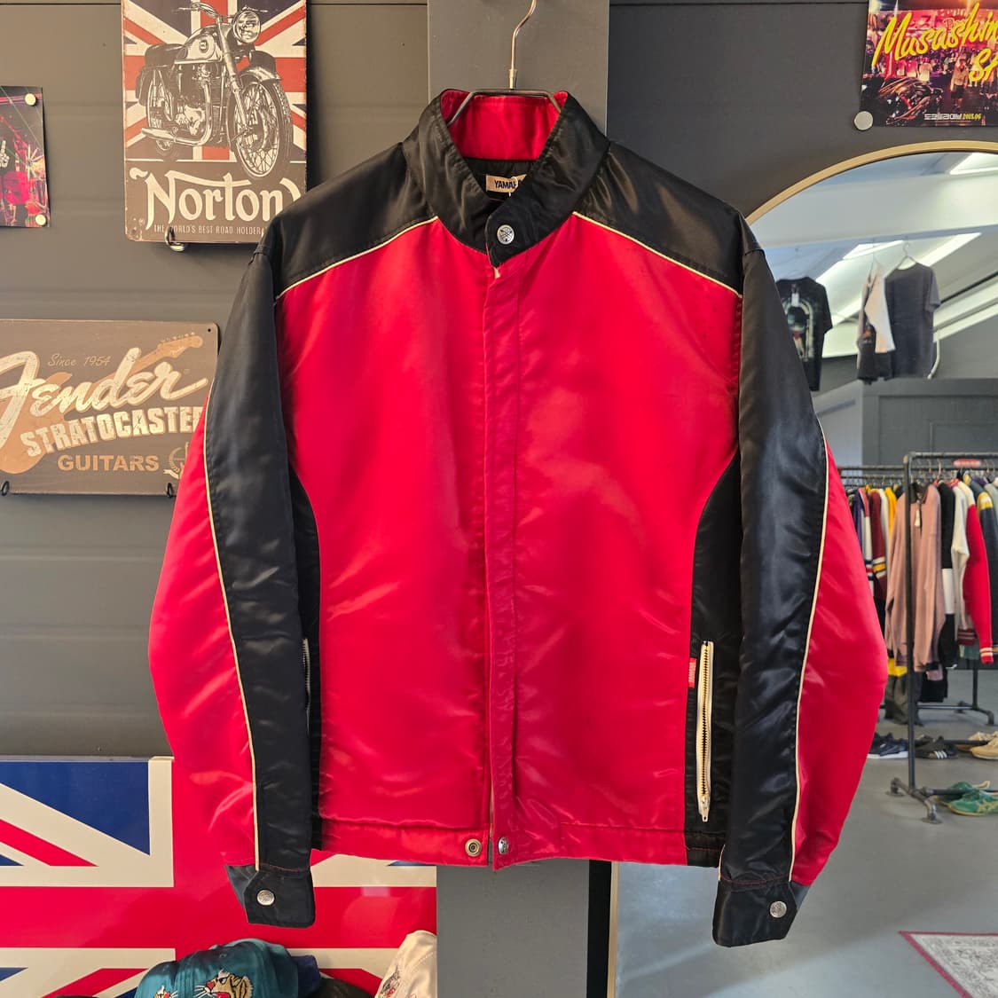 야마하 YAMAHA 레이싱 자켓 레드 블랙 빈티지 상품이미지1