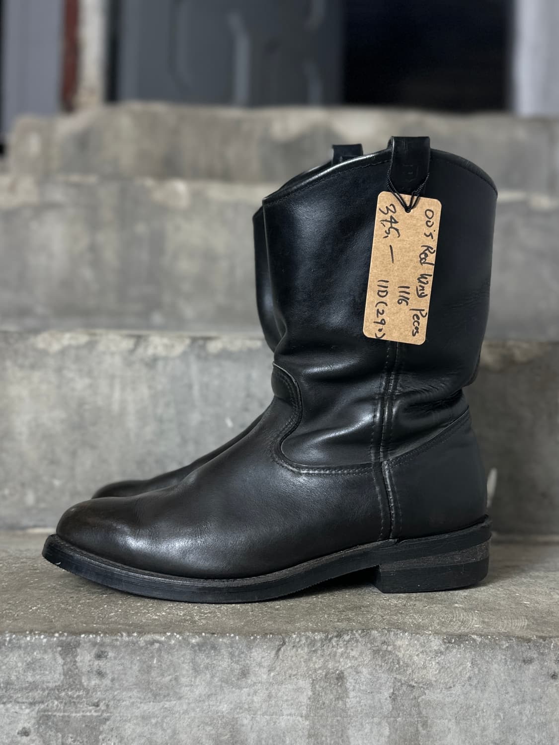 00's OG USA Made 레드윙 1125 페코스 블랙 웨스턴 부츠 상품이미지5