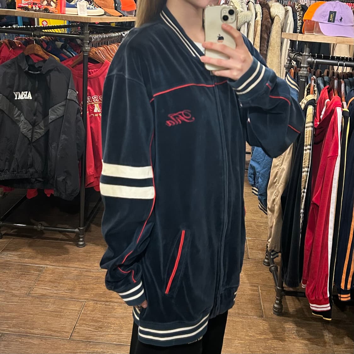 [HI] 휠라 벨벳 져지 네이비 상품이미지3