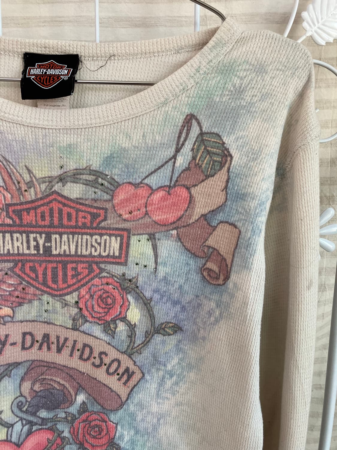 빈티지 할리 데이비슨 올드스쿨 니트 긴팔 y2k 스트릿 갸루 펑키 상품이미지4
