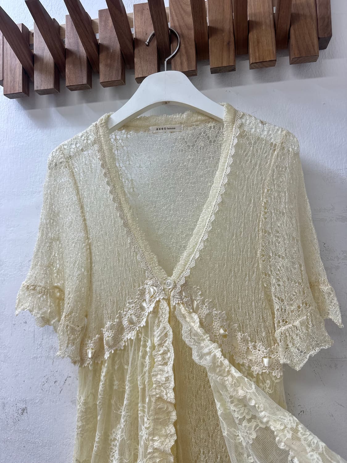 일본빈티지 Axes Femme엑시즈팜레이스 페어리 레이어드 프릴 가디건 상품이미지6