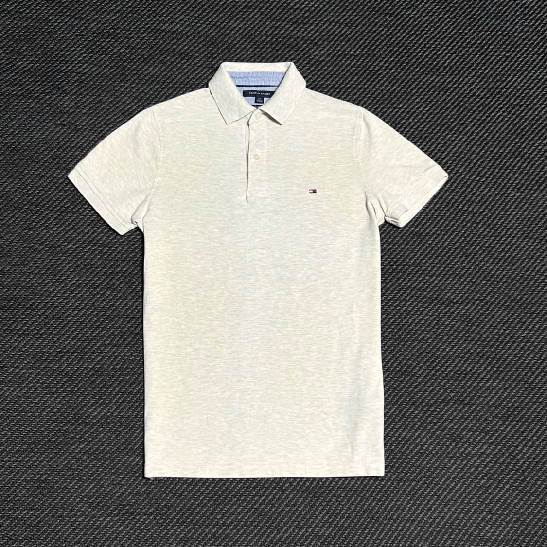 [S] Tommy 타미힐피거 슬림핏 아이보리 반팔 카라티 상품이미지1
