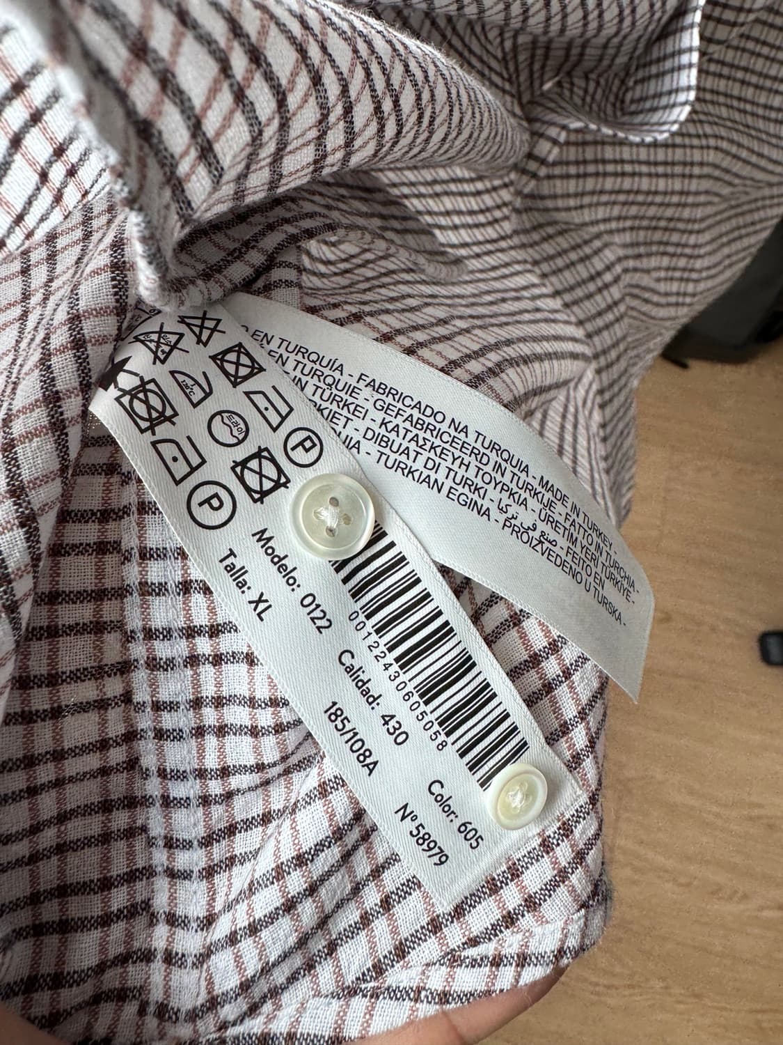 (1회착용) Massimo Dutti  린넨 체크 셔츠 XL 상품이미지7