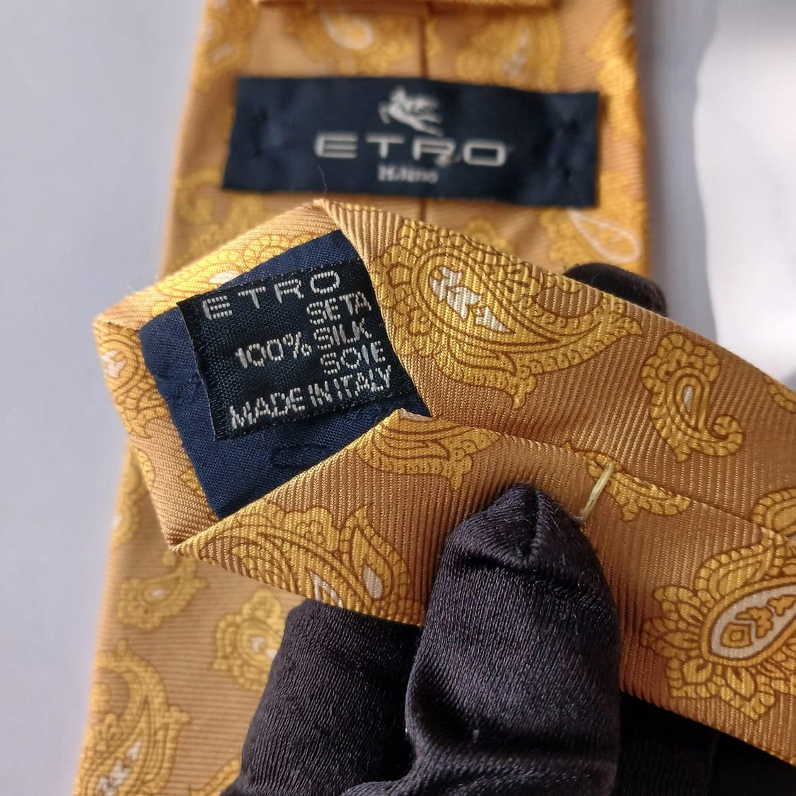 에트로 실크 옐로우 페이즐리 넥타이 9.5cm A등급 A19298
 상품이미지10