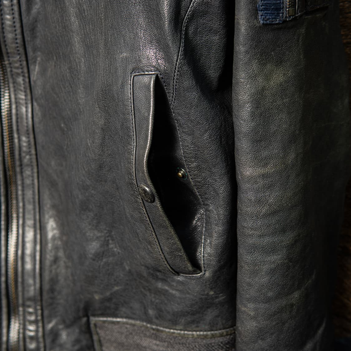 [103] SPASSO 코오롱 램스킨 MA-1 플라이트 자켓 다크 그레이 상품이미지5