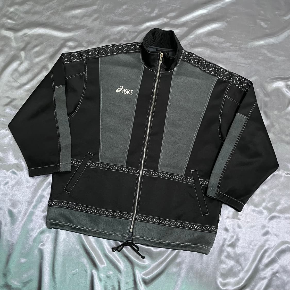 XXL 아식스 심볼 자수로고 오버사이즈 배색 트랙탑 상품이미지5