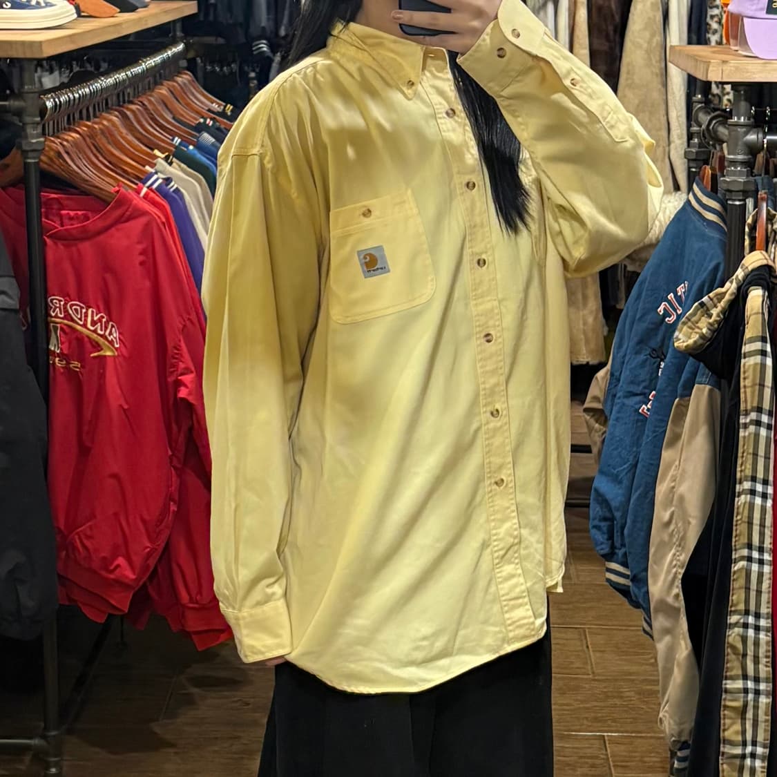 [HI] Carhartt 칼하트 투포켓 긴팔셔츠 라이트얠로우 상품이미지4