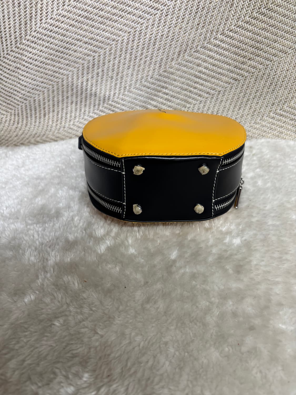 옐로우 원형 탬버린 백 미니 토드백 상품이미지3