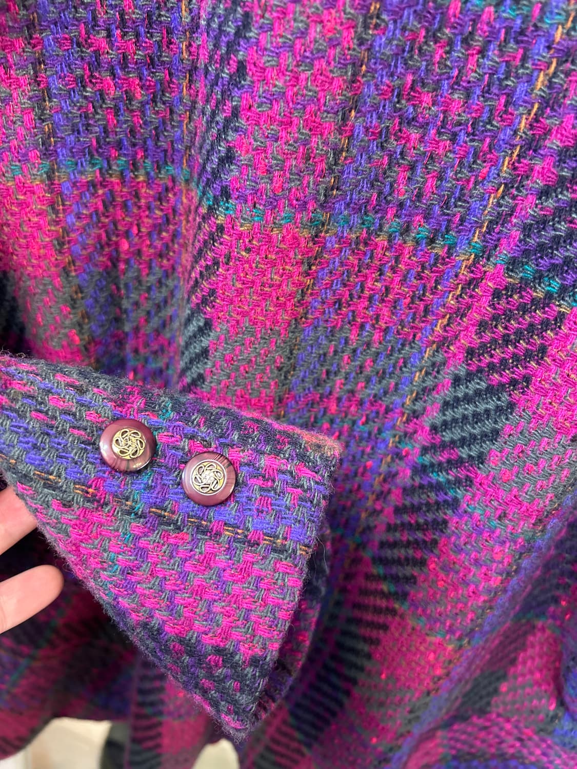 빈티지 퍼플체크트위드자켓 상품이미지5