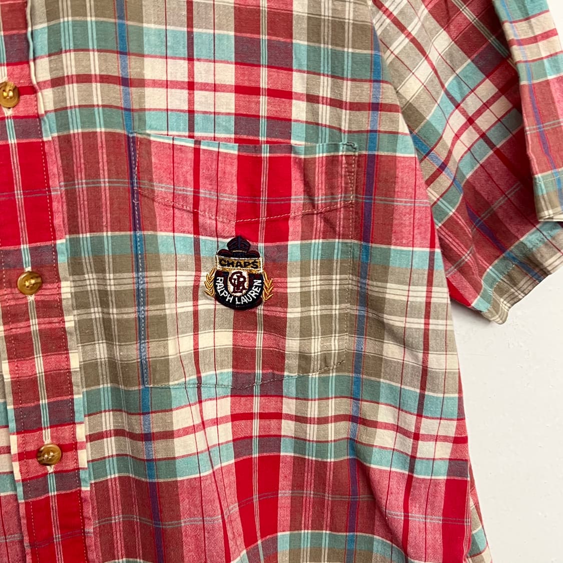 00‘s 폴로 챕스 마드라스 체크 반팔셔츠 상품이미지3