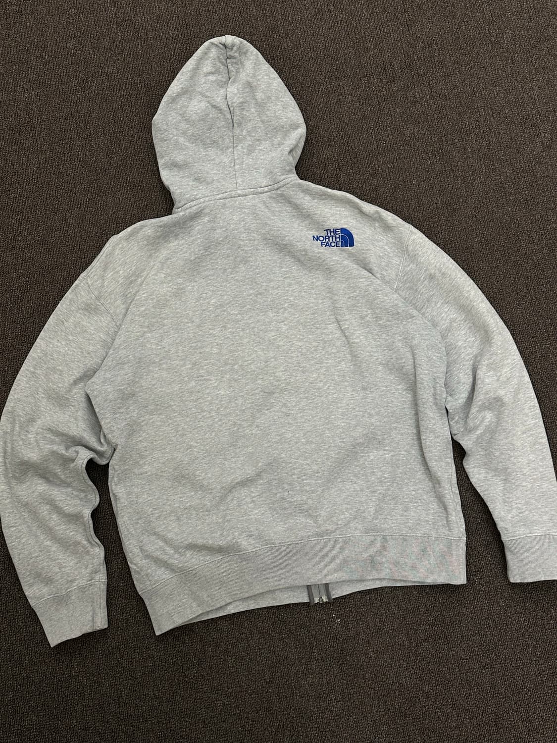 L)노스페이스 빈티지 그레이 블루 빅 로고 기모 후드집업 상품이미지6