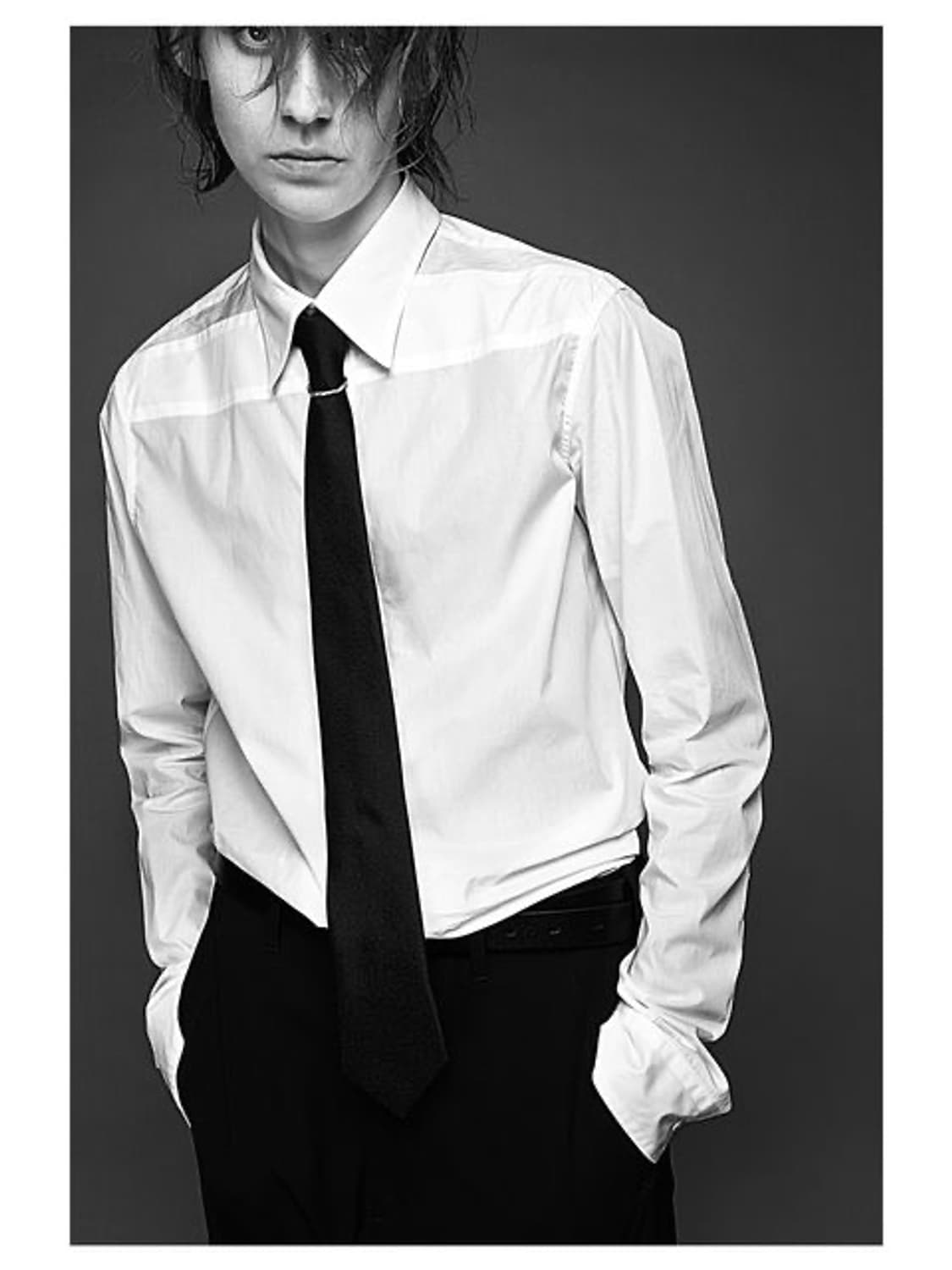 Julius White Cotton Poplin Shirt 상품이미지1