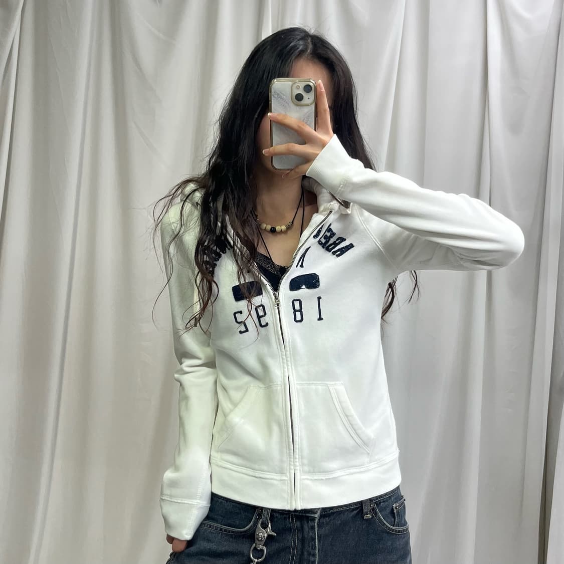 Abercrombie white hood zip-up 상품이미지2