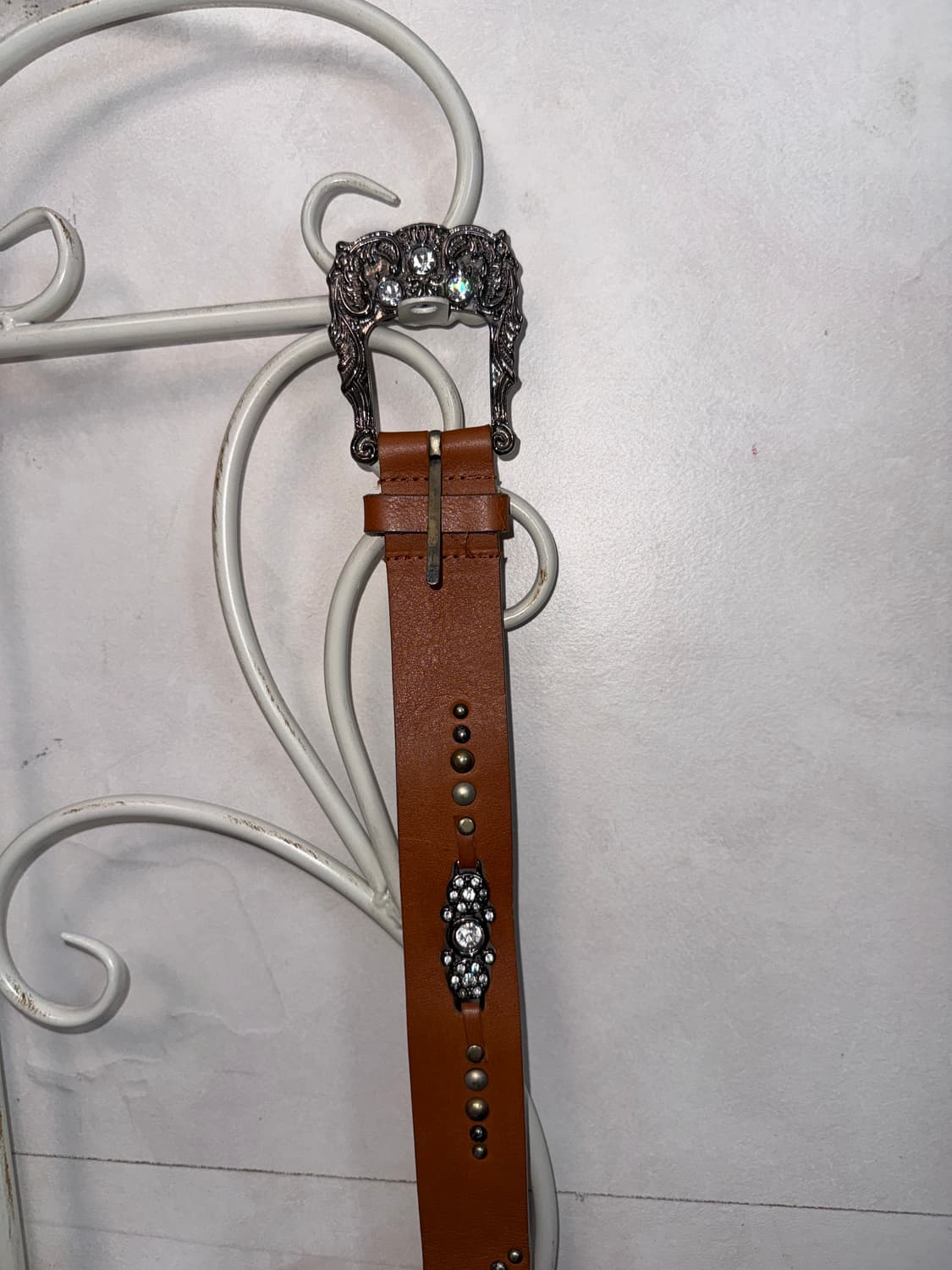 Brown cubic stud buckle belt 상품이미지4