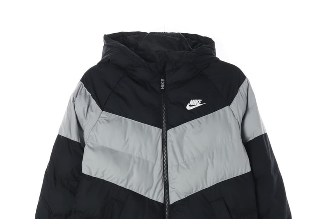 나이키 블랙 그레이 컬러블록 패딩 L 상품이미지4