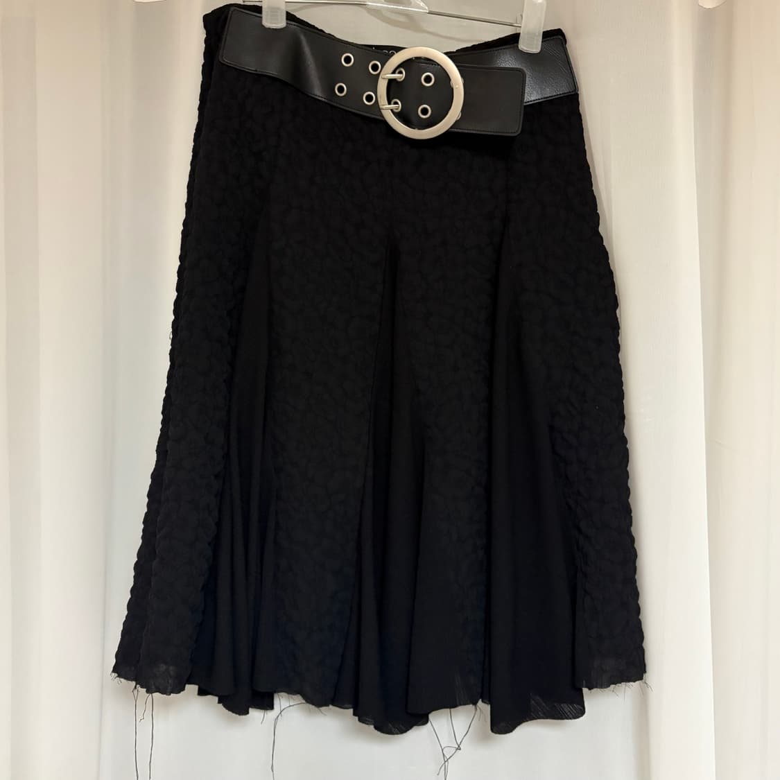 FLOWER BELTED SKIRT BLACK 상품이미지2