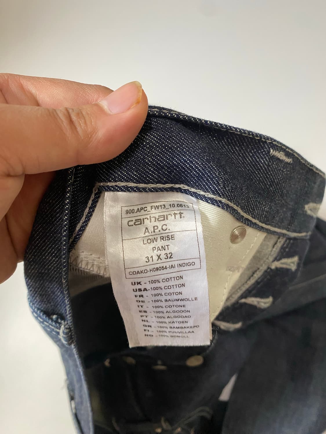 A.P.C. X CARHARTT 로우라이즈 데님 31x32 상품이미지4