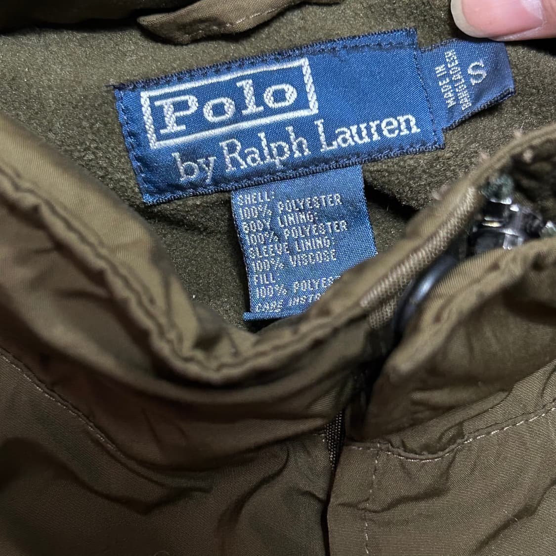 폴로 랄프로렌 카키 올리브 그린 폴리쉘 헤링턴 블루종 자켓 S 상품이미지5