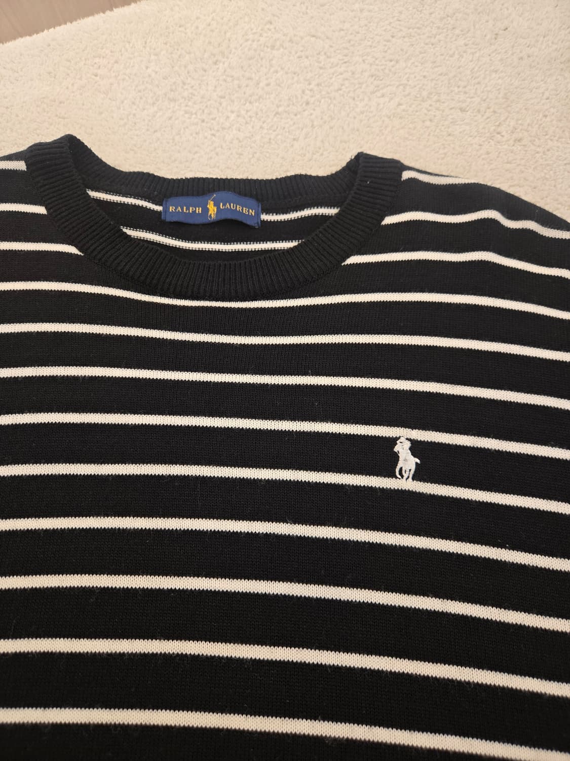 폴로 랄프로렌 단가라 니트 블랙 L 상품이미지5
