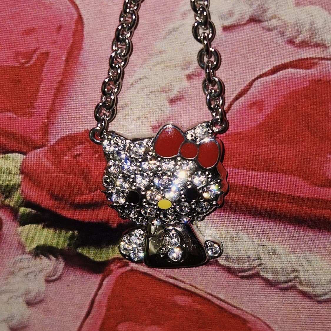 08s 레어 키티 실버 925 파베 목걸이 상품이미지6