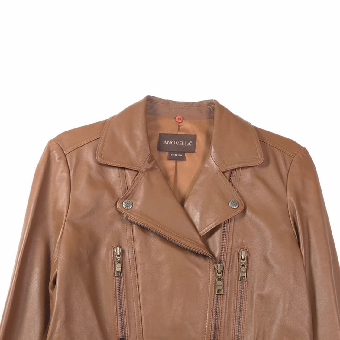 ANOVELLA 리얼 램스킨 양가죽 라이더 자켓 브라운 상품이미지2