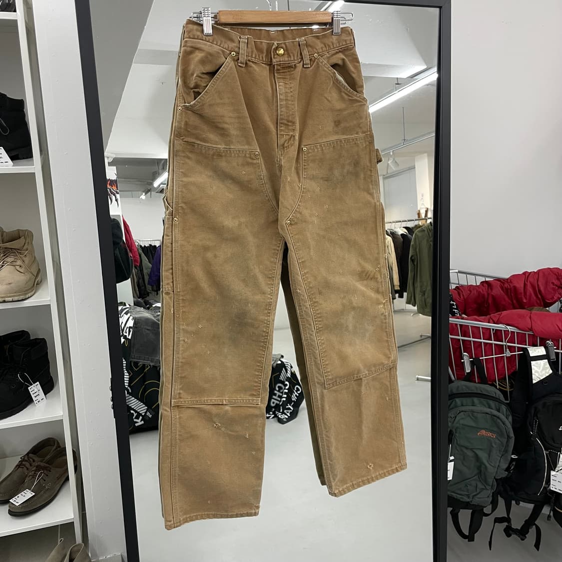 칼하트 OG 더블니 카펜터 덕캔버스 워크팬츠 브라운 상품이미지1