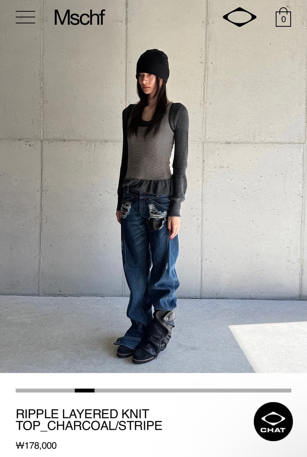 미스치프) RIPPLE LAYERED KNIT TOP M 상품이미지1