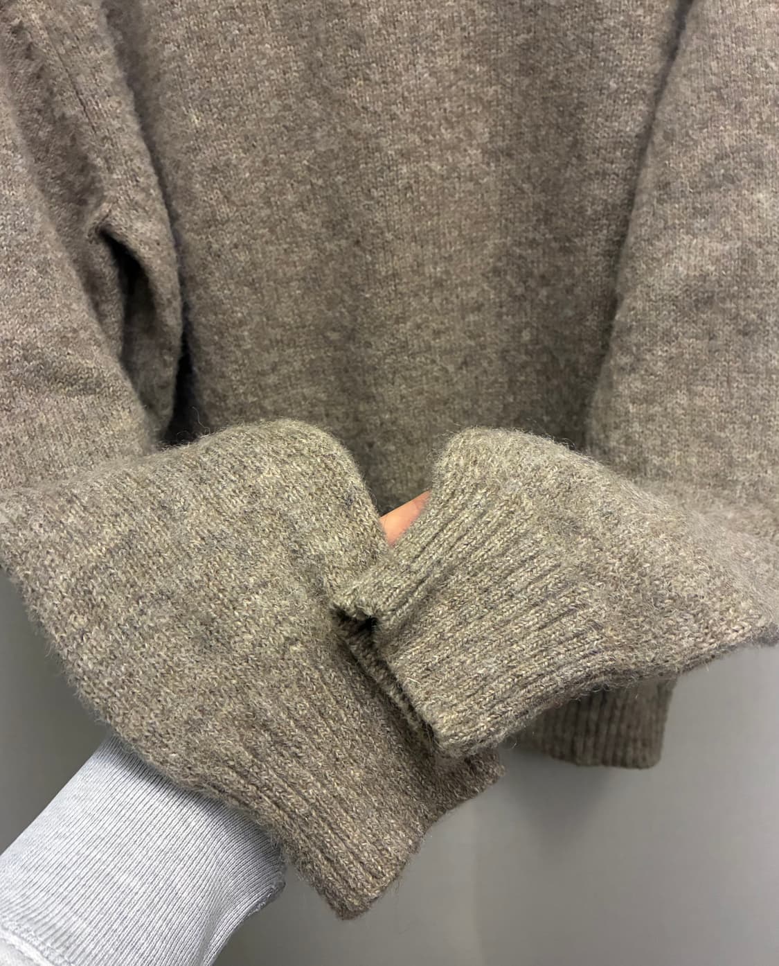 (M/100)브룩스브라더스 x 무신사 울 쉐기독 니트 스웨터 브라운 상품이미지4