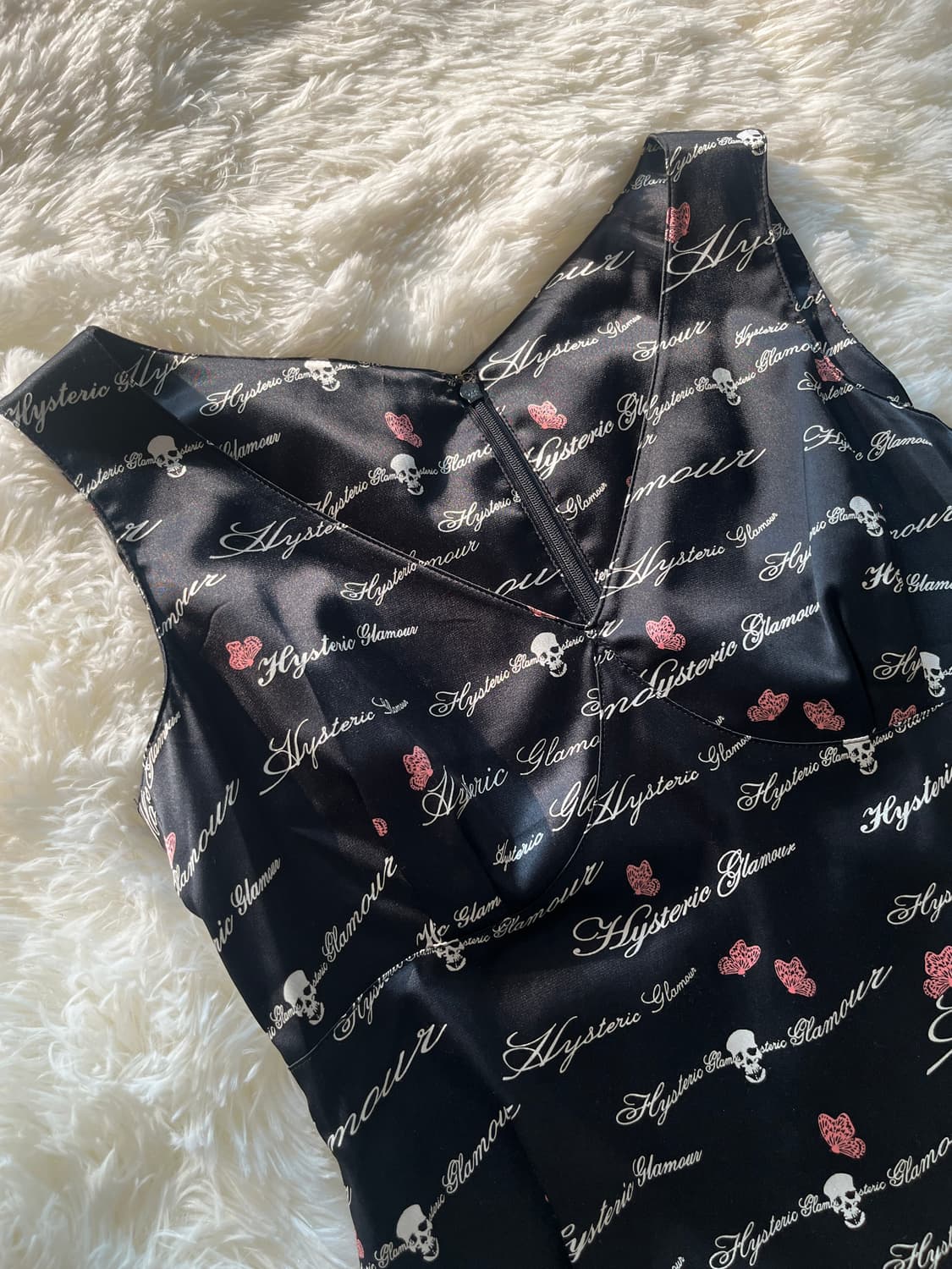 히스테릭 글래머 아카이브 스컬 X 버터플라이 올오버 프린트 플리츠 원피스 상품이미지2