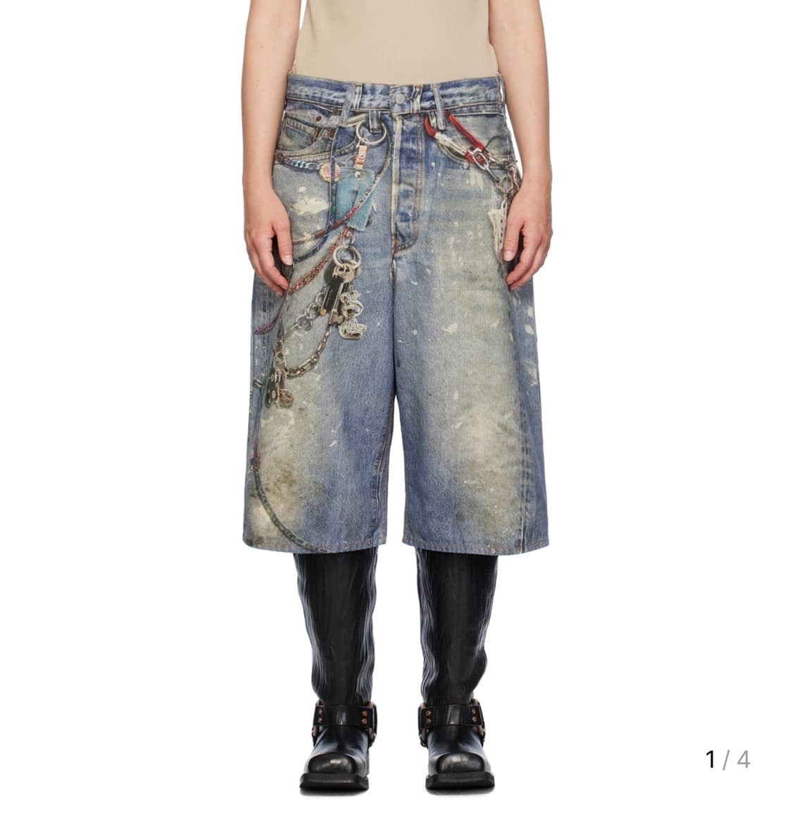 아크네스튜디오 24Fw 데님 트롱프뢰유 반바지 36 상품이미지1