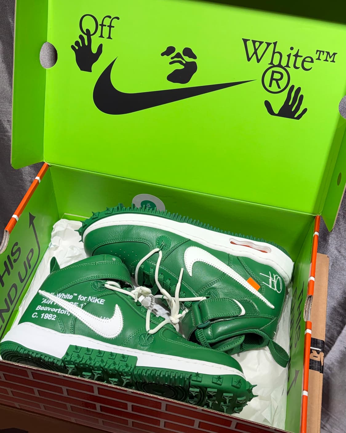(새상품급) 280 나이키 x 오프화이트 에어포스 파인그린 상품이미지1