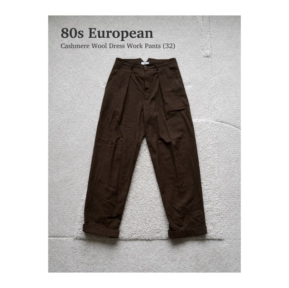 80s 유로피안 울 캐시미어 드레스 워크팬츠 (31-32) 상품이미지1