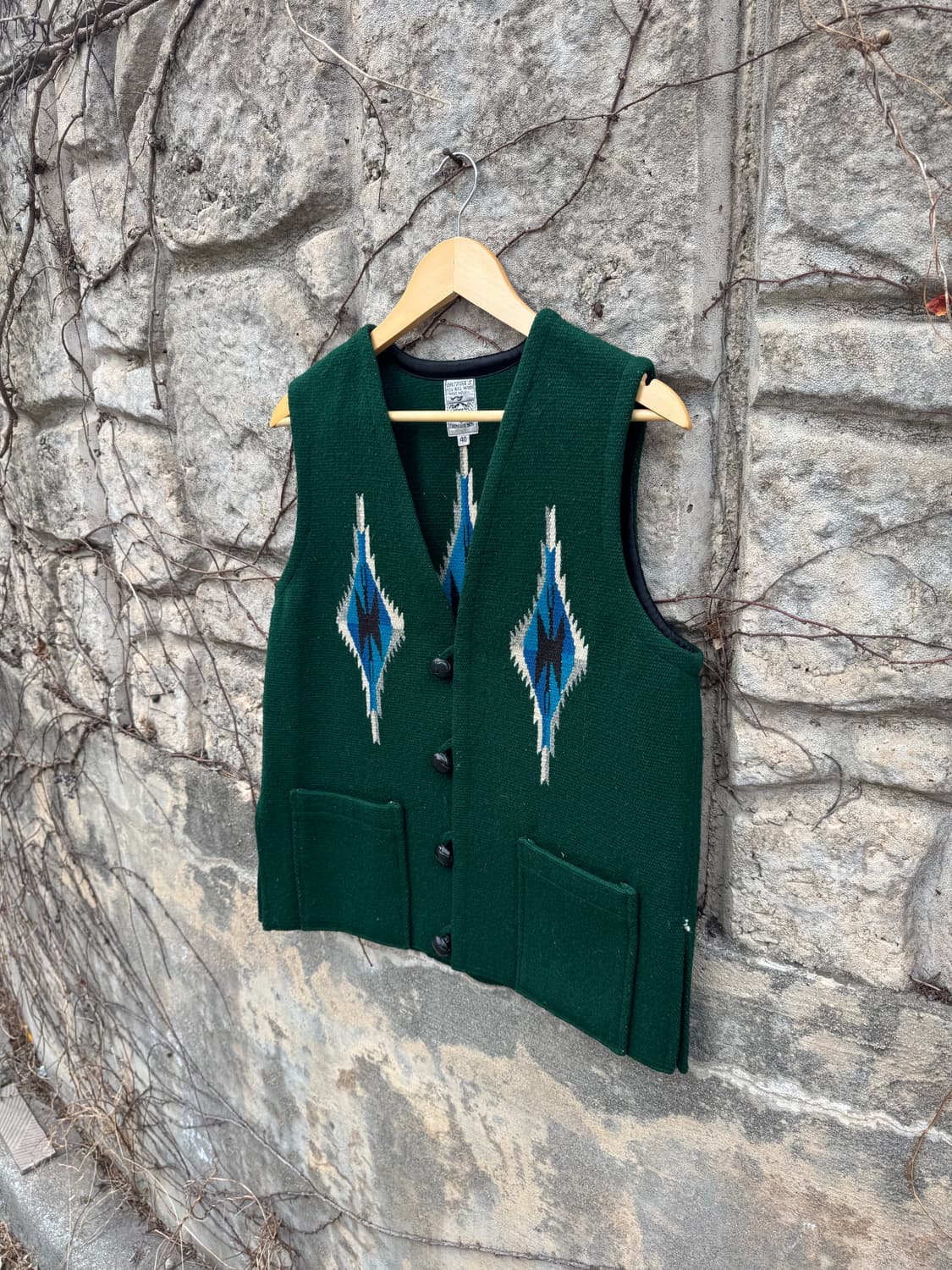 90s 오르테가 빈티지 핸드 우븐 울 네이티브 웨스턴 치마요 베스트 조끼 상품이미지3