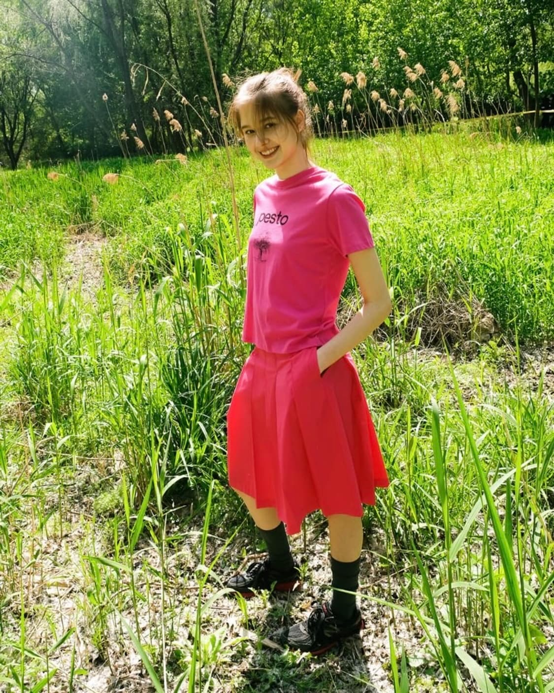 pesto 플리츠 미디 스커트 상품이미지2